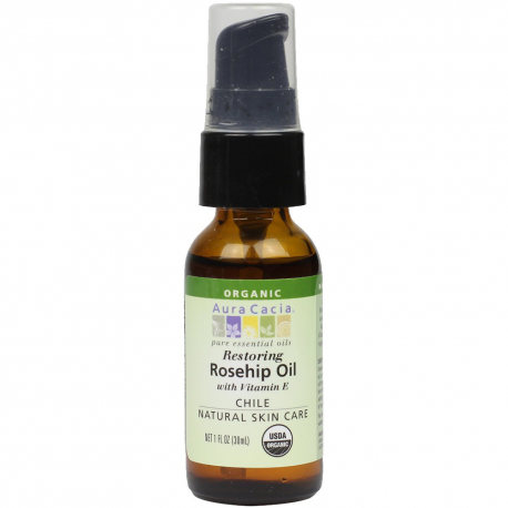 Aura Cacia Organic Natural Skin Care Restoring Rosehip Oil with Vitamin E